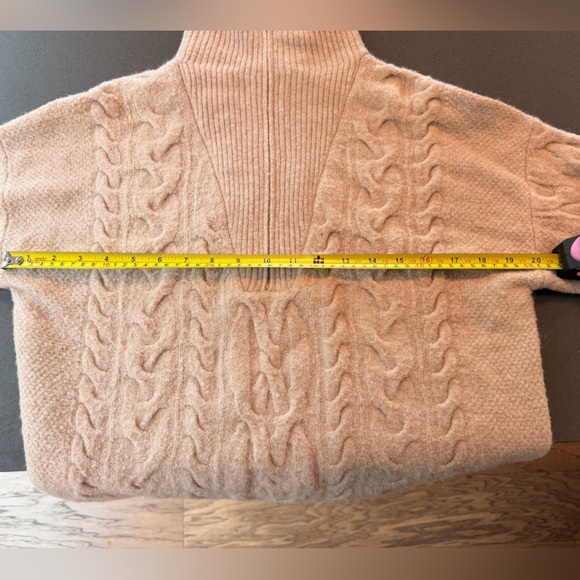 NWOT J. Crew Tan Cable Knit Half-Zip Sweater - Picture 5 of 6